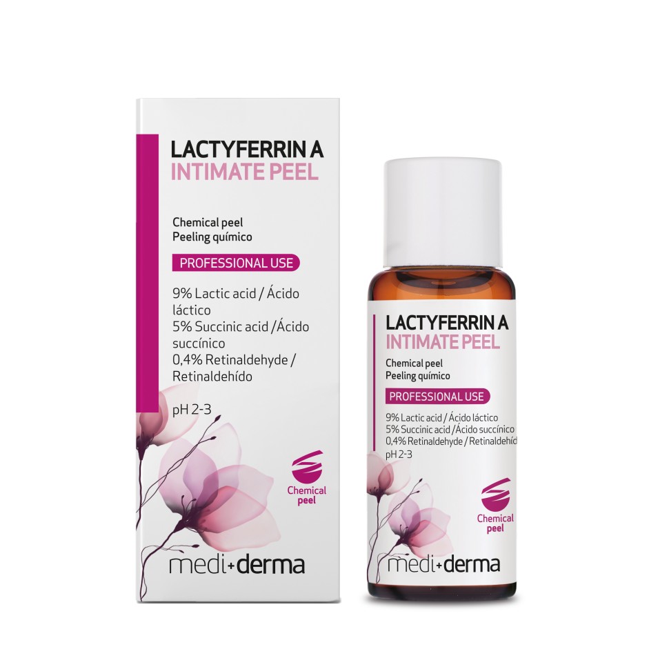 LACTYFERRIN A Intimate peel Пилинг на основе молочной кислоты с витамином А, 20 мл