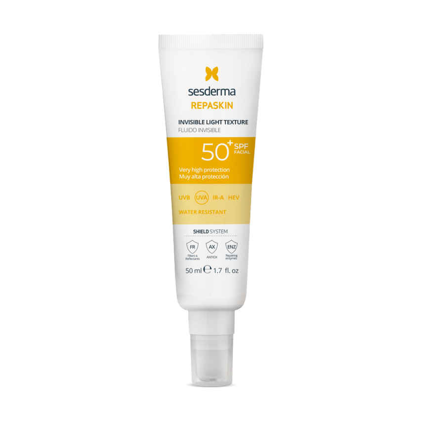ПРОМОНАБОР SESDERMA:REPASKIN SPF50 Сверхлегкое солнцезащит ср-во для лица+Спрей солнцезащит для тела