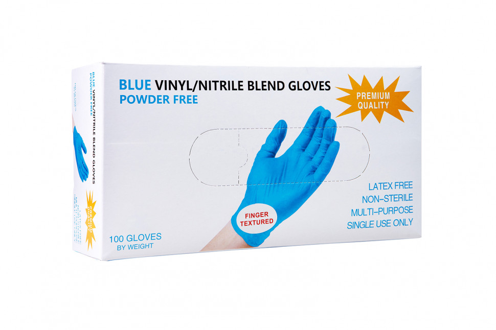 Перчатки нитрил Wally Plastic голубые, размер S,100 шт/уп)