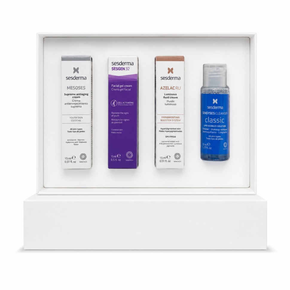 ПРОМОНАБОР МИНИАТЮР SESDERMA: AZELAC RU Luminous fluid cream SPF50 15 мл/Supreme MESOSES, 15мл/SESGEN 32 Cell activating cream 15 мл/SENSYSES CLEANSER Classic 40мл ПРОМОНАБОР МИНИАТЮР SESDERMA: AZELAC RU Luminous fluid cream SPF50 15 мл/Supreme MESOSES, 15мл/SESGEN 32 Cell activating cream 15 мл/SENSYSES CLEANSER Classic 40мл
