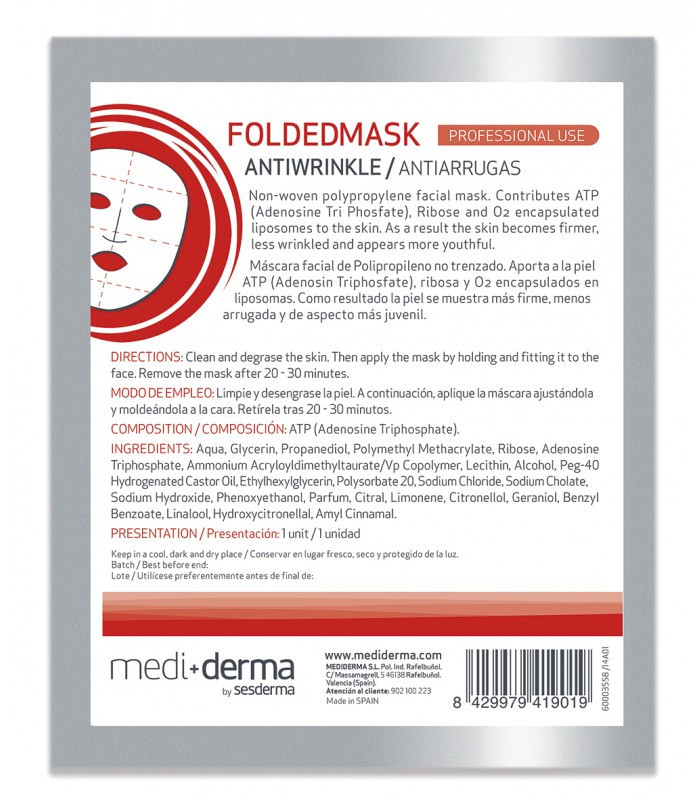 FOLDED MASK Antiwrinkle- Маска против морщин, 1шт  (MD)