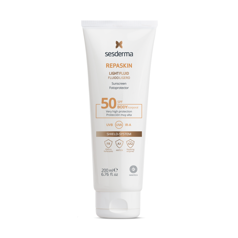 REPASKIN LIGHT FLUID Body sunscreen SPF50 – Флюид нежный солнц-ный  для тела СЗФ 50, 200 мл 