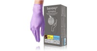 Перчатки нитрил BENOVY розовые S 100шт.