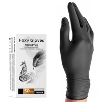 Перчатки нитрил Foxy Gloves черные M 100шт.