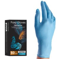 Перчатки нитрил Foxy Gloves голубые S 100шт.