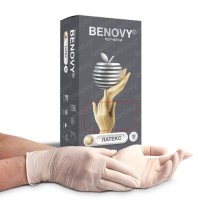 Перчатки латекс BENOVY опудренные S 100 шт