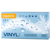 Перчатки винил MediOk бесцветные L, 100 шт