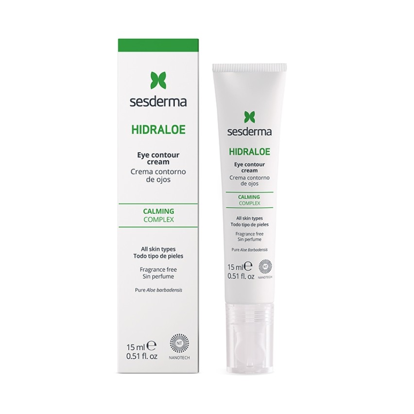 HIDRALOE Eye contour cream – Крем-контур увл для зоны вокруг глаз, 15 млCERAMIC APPLICATOR [M]