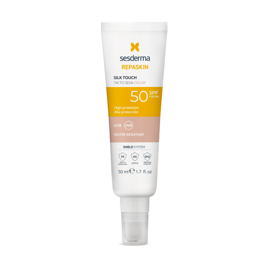REPASKIN SILK TOUCH COLOR SPF50 - Солнцезащитное средство тональное с нежностью шёлка с спф50, 50 мл