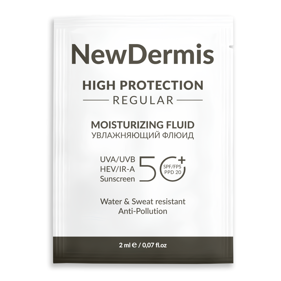 Саше HIGH PROTECTION REGULAR moistruizing fluid – увлажняющий флюид SPF 50+ PPD20, 2мл