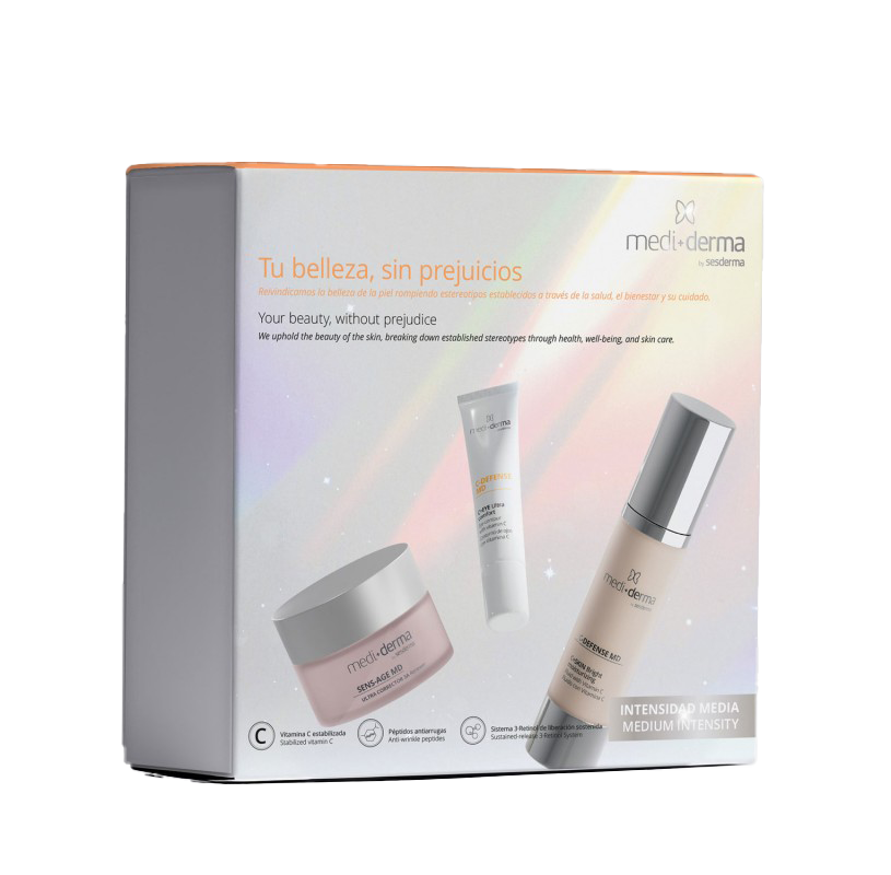 ПРОМОНАБОР MEDIDERMA: SENS-AGE MD ULTRA CORRECTOR 3-A Renewer, 30 мл + C-DEFENSE MD C+EYE, 15мл + C-