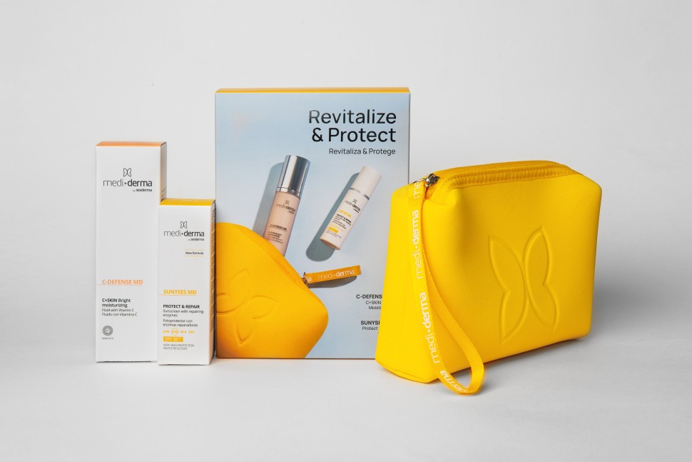 Промонабор Mediderma:Защищай и сохраняй. Флюиддля лицаревитализирующий/C-DEFENSE MD C+Skin Brightmoi