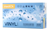 Перчатки винил MedOk бесцветные M, 100 шт